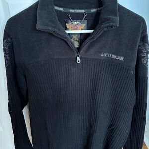 Genuine Harley-Davidson Black 1/4 Zip-Up Woman’s Sweater
